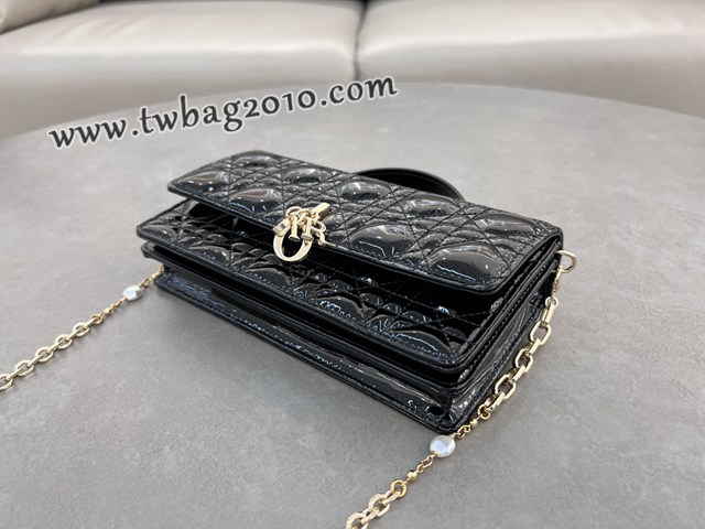 Dior專櫃新款迪奧頂級原單lady珍珠羊皮手提包藤格紋鏈條斜挎包 djfk1001